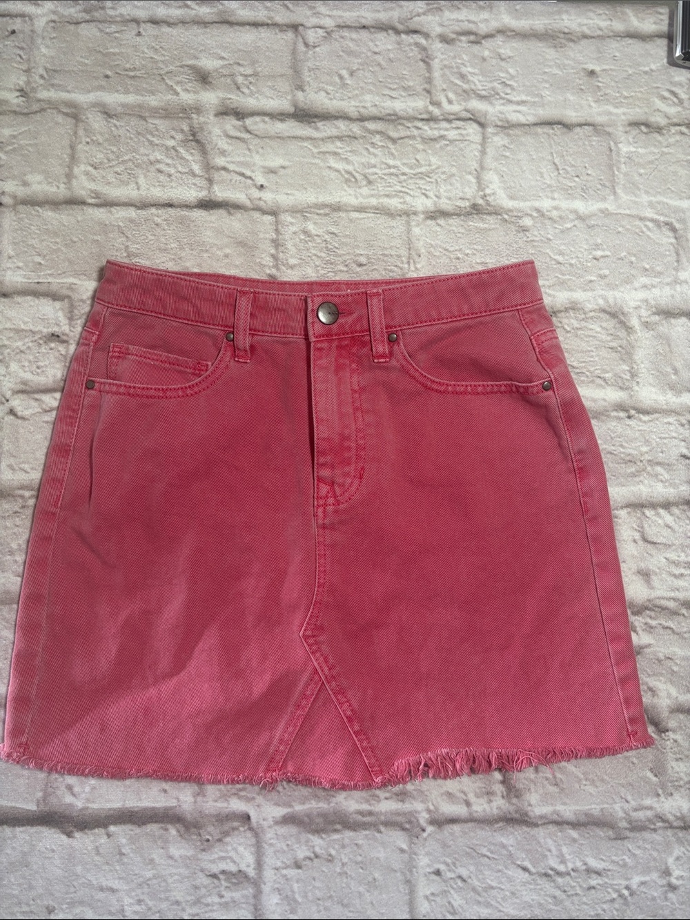 TGLA High-Rise Pink Denim Mini Skirt